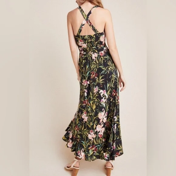 MAEVE x ANTHROPOLOGIE Gabriela Ruffled Faded Tropical Floral Maxi Dress - Picture 2 of 14